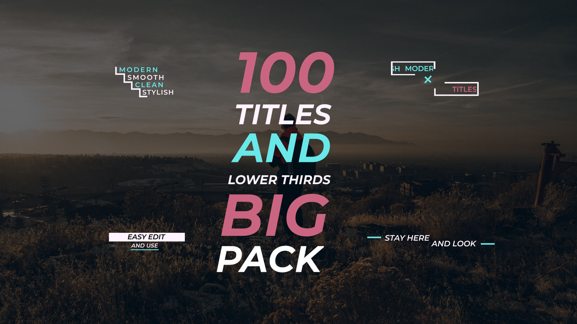 100个全屏和下三分之一标题动画素材库精选AE模板