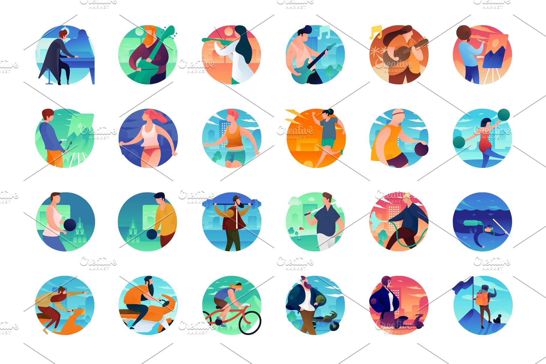 220枚创意渐变场景图标 220 Gradient Scene Icons插图(2)