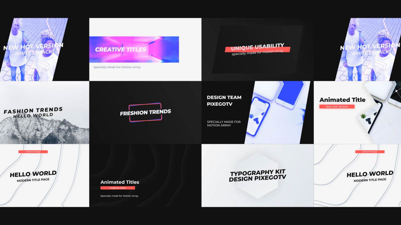 10个很酷全屏标题排版素材库精选AE模板