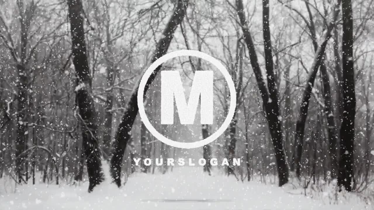 动态动画雪徽标显示素材库精选AE模板