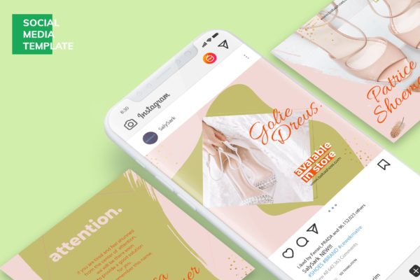 社交电商宣传推广设计模板素材库精选素材包 Social Media Kit Shop