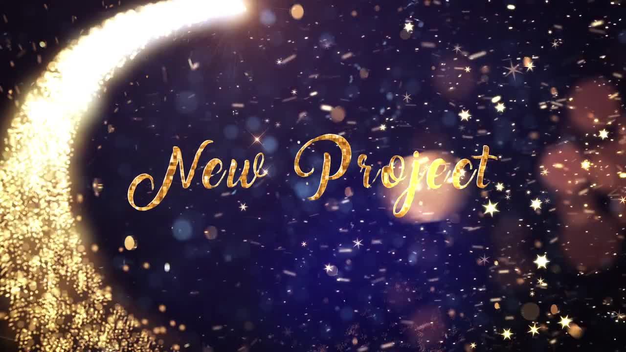 飘落的雪花和闪光粒子动画素材库精选AE模板