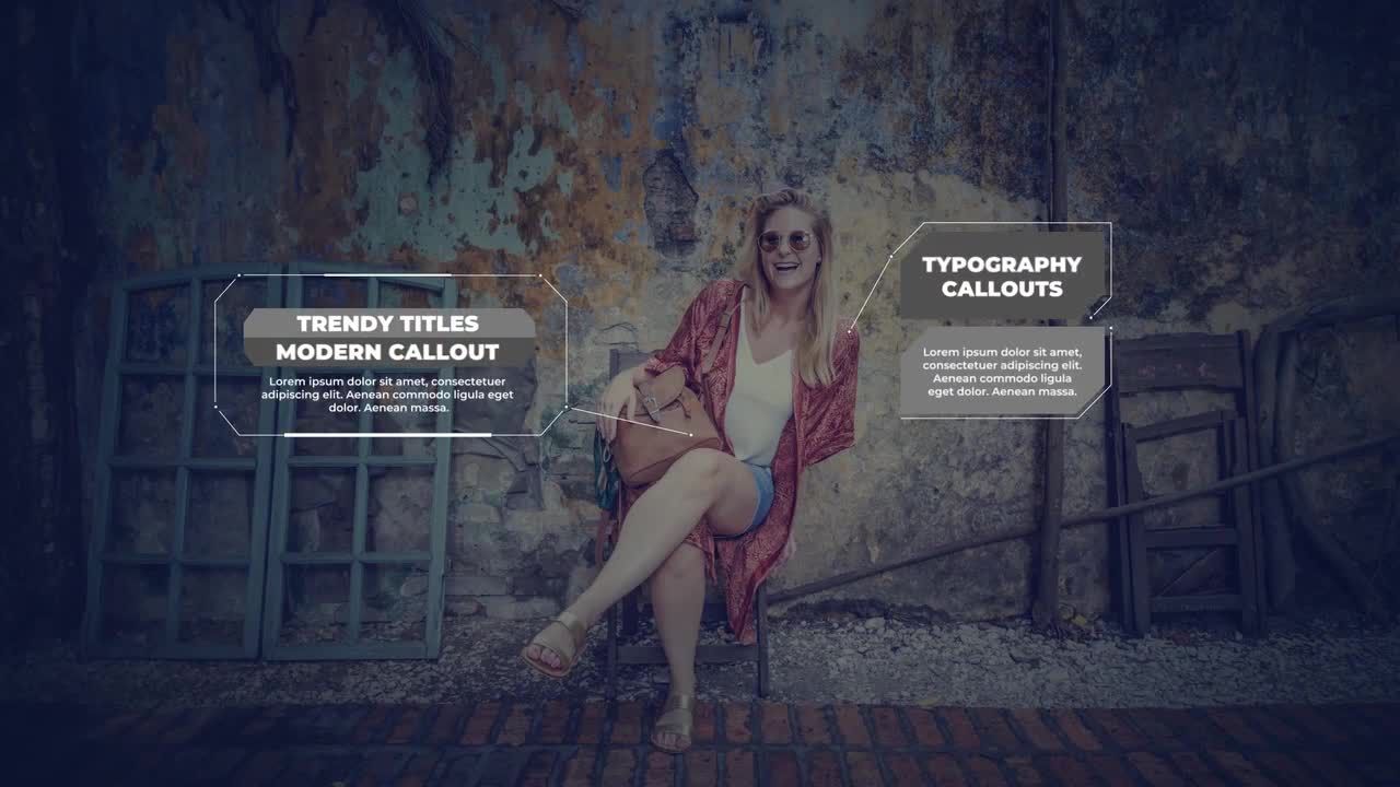 时尚动态指示线标题文字素材库推荐PR模板