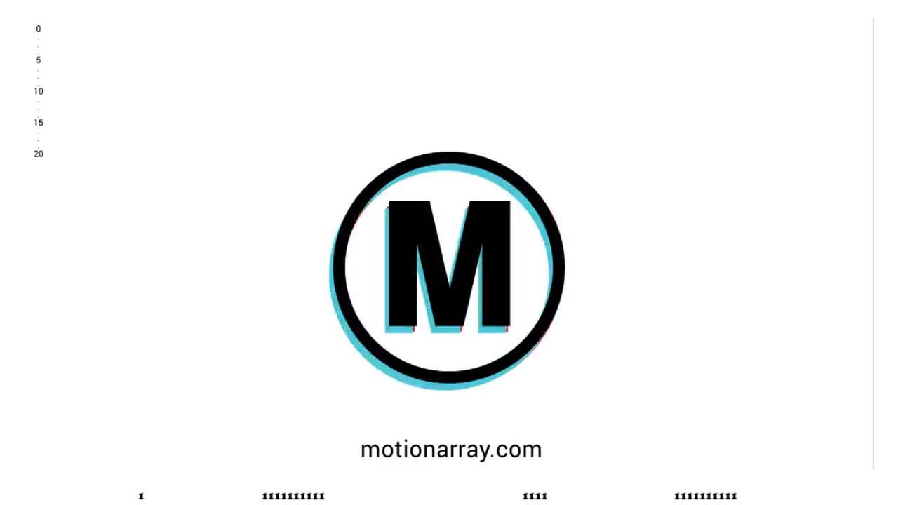 高科技炫酷创意故障扭曲效果徽标展示素材库精选AE模板