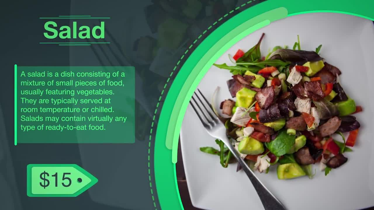 食物菜单幻灯片宣传介绍素材库精选AE模板