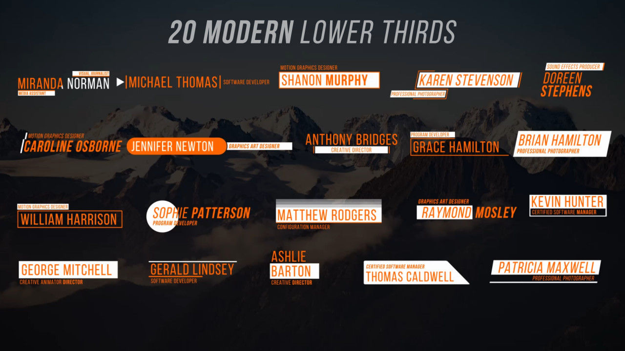 20个简单动画下三分之一素材库精选AE模板