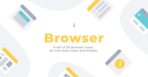 20枚浏览器主题扁平化矢量图标下载 20 Browser icons – Flat