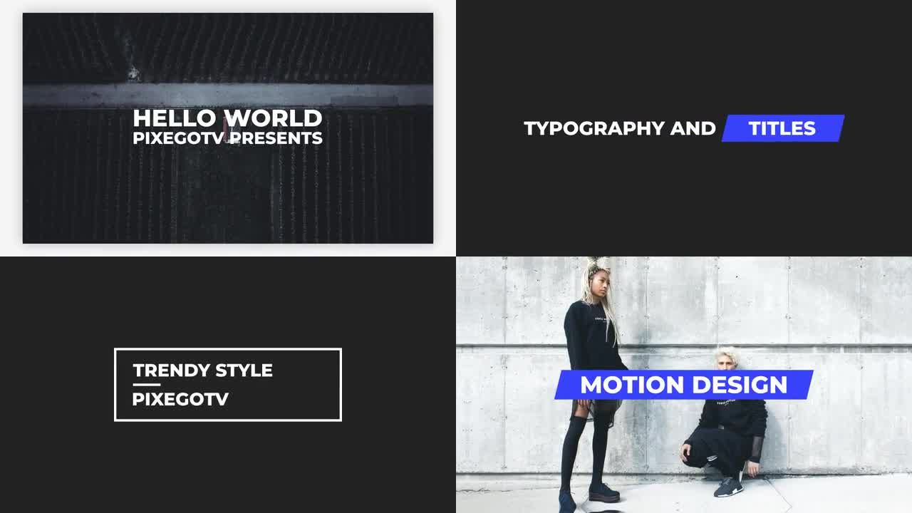 全屏动画标题素材库推荐PR模板