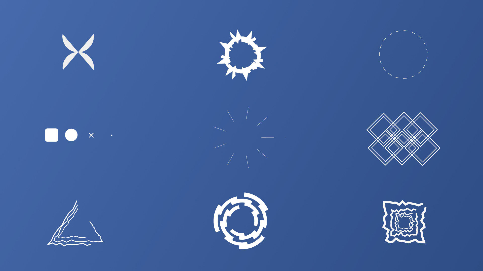 50个初始化动态动画形状元素素材库精选AE模板