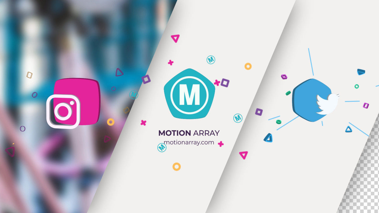 干净多彩最小徽标素材库精选AE模板