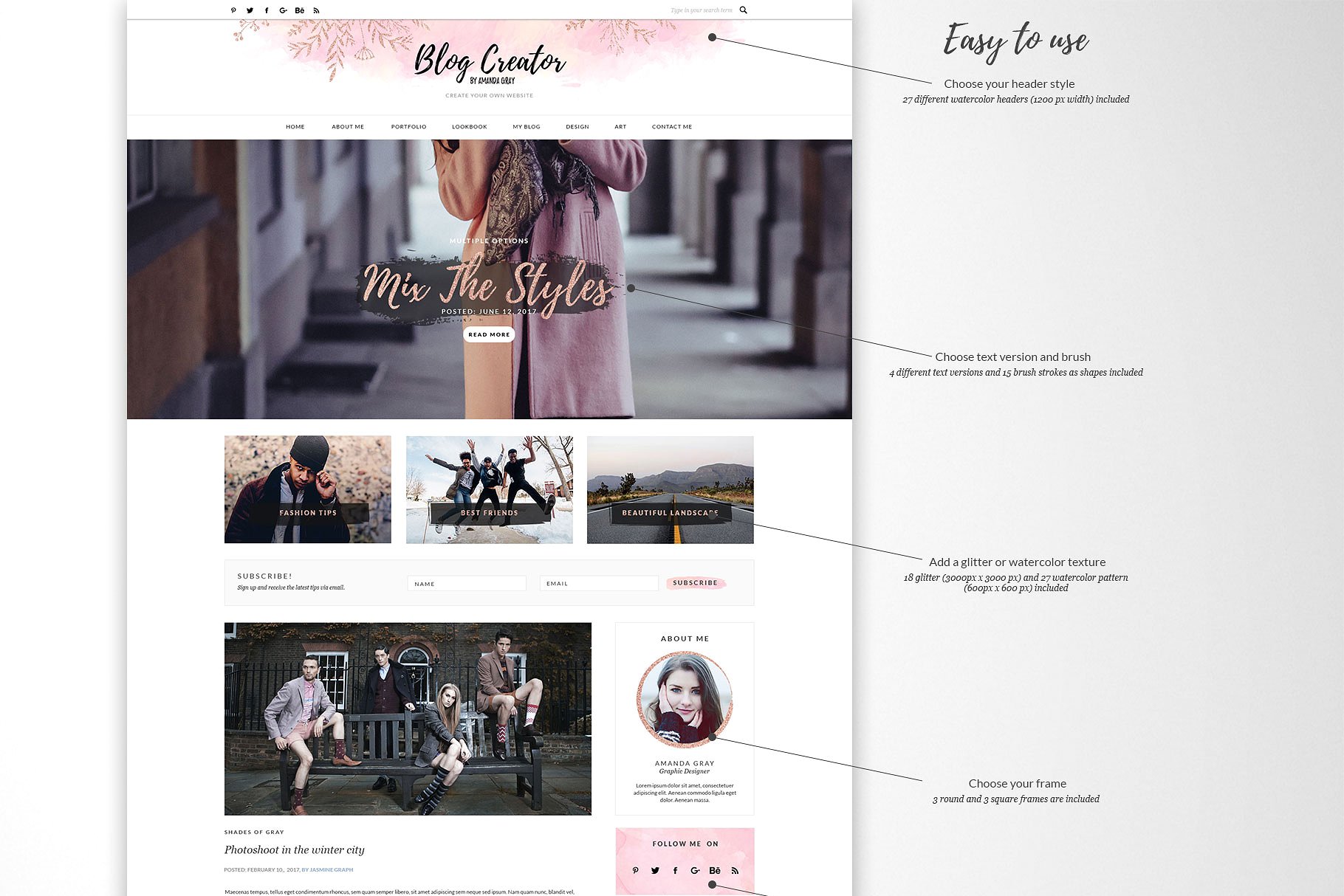 博客网站模板素材库精选设计素材集 The Blog Creator插图(8)