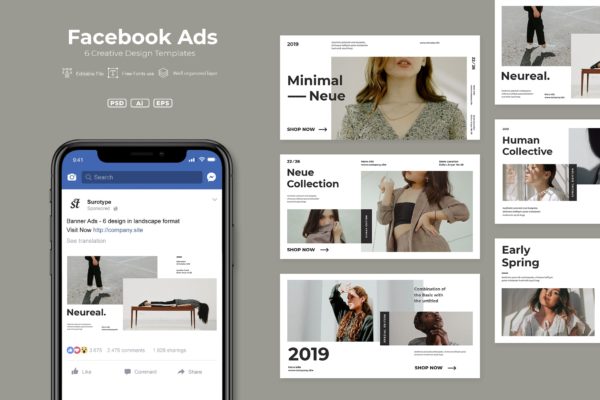 Facebook社交媒体素材库精选广告模板素材v25 ADL – Facebook Ads.v25