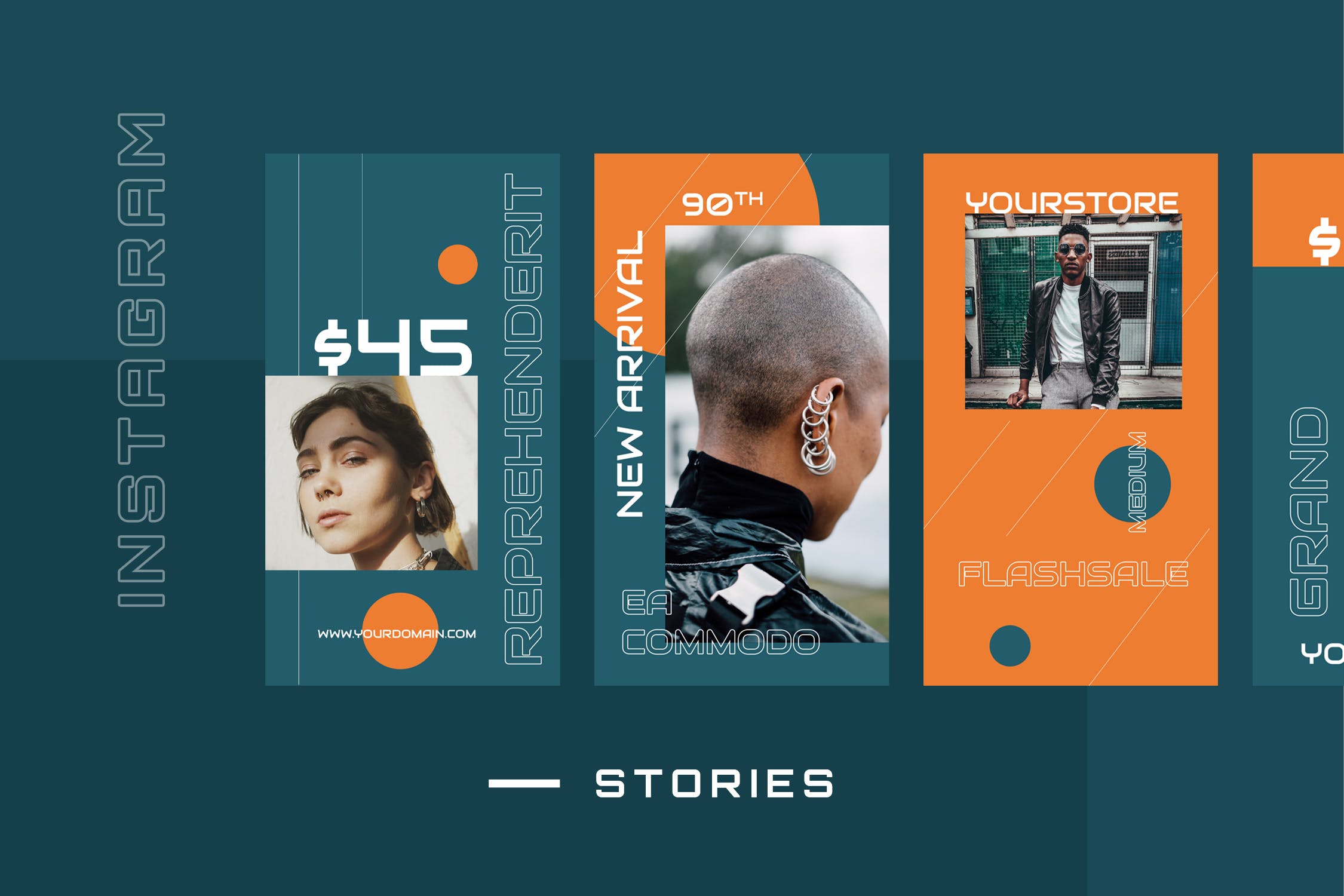 时尚品牌促销活动Instagram社交媒体设计套件 Fourten – Instagram Stories – Social Media Kit插图(1)