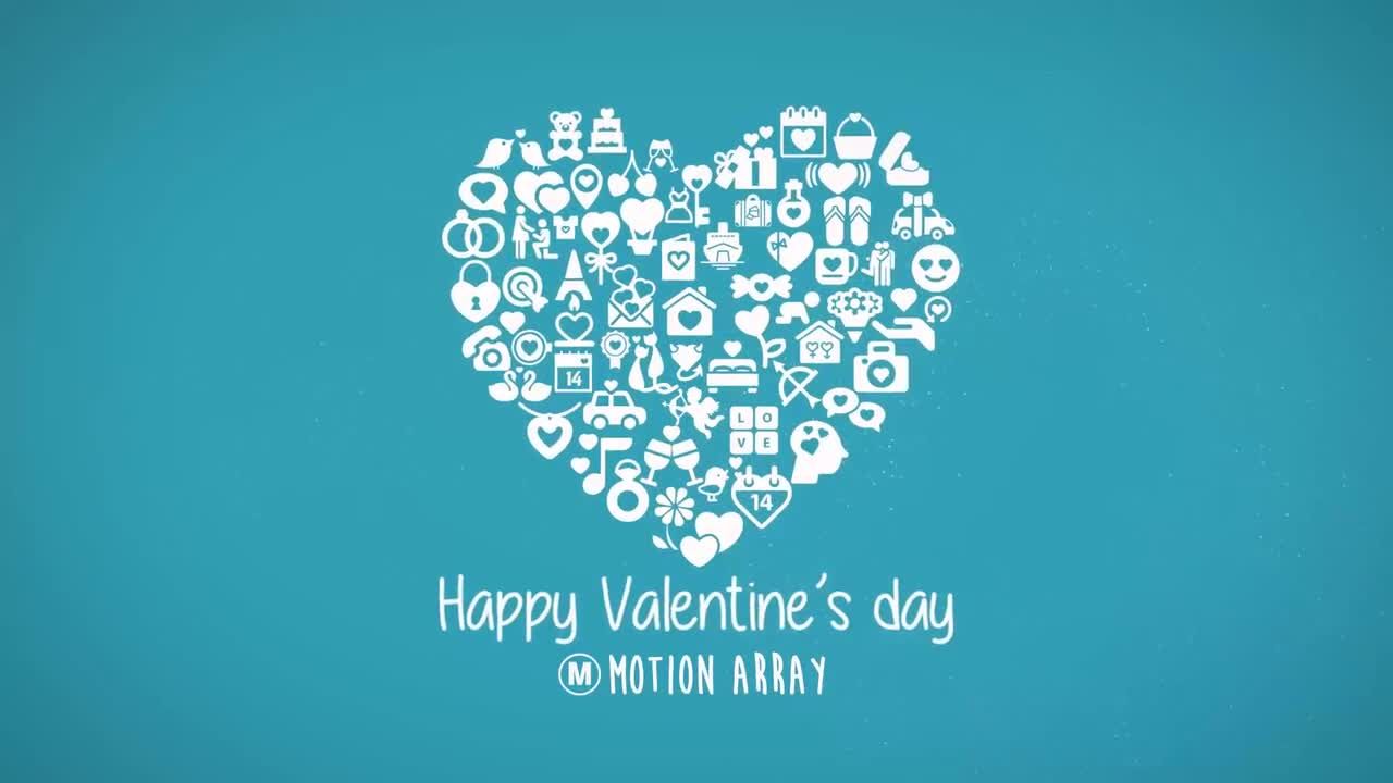 浪漫情人节拼贴婚礼汇聚心形素材库精选AE模板