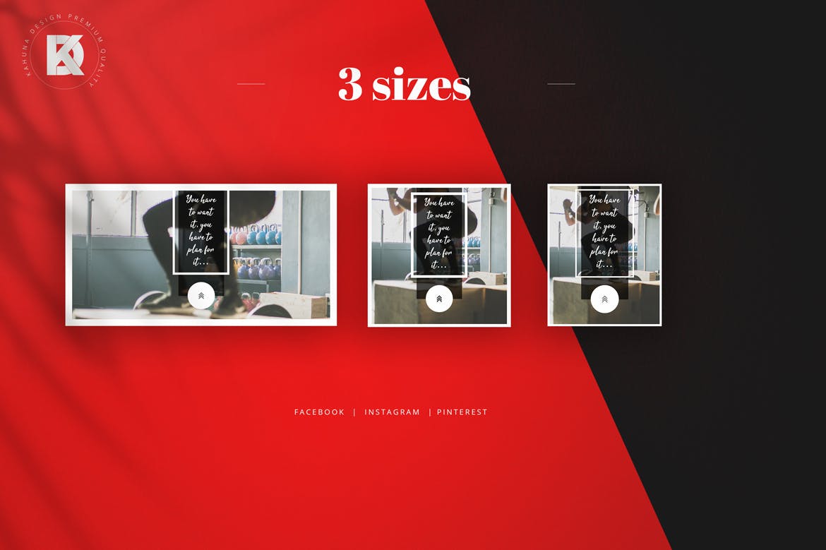 健身/健身房社交媒体横幅广告设计模板素材库精选 Fitness & Gym Social Media Banners Pack插图(2)