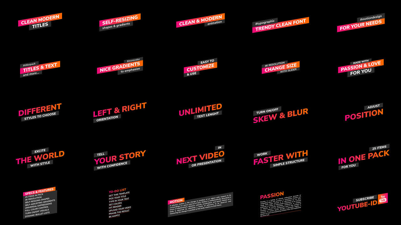 25个专业设计全屏标题动画素材库精选AE模板