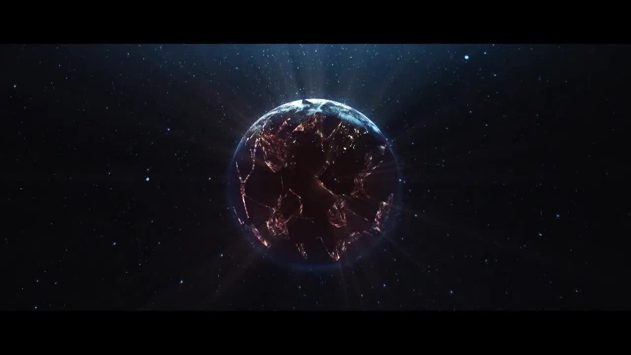 俯视地球裂变影视预告片头素材库精选AE模板