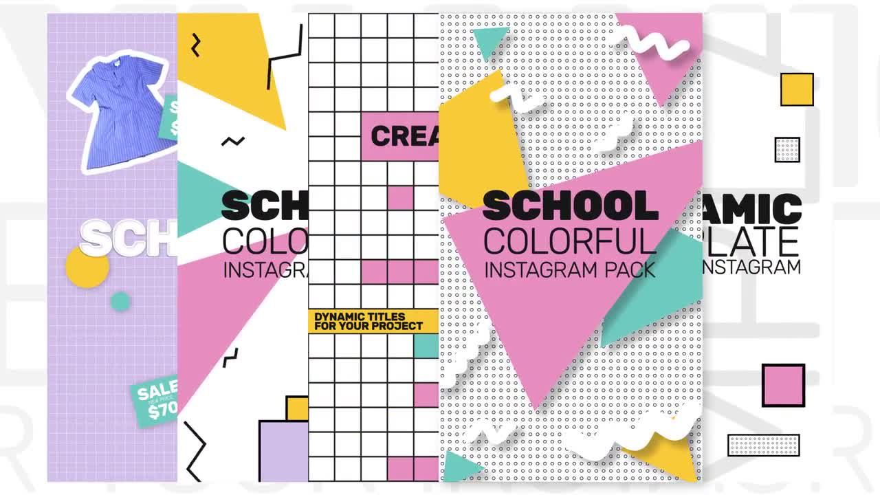 独特Instagram学校故事素材库精选AE模板
