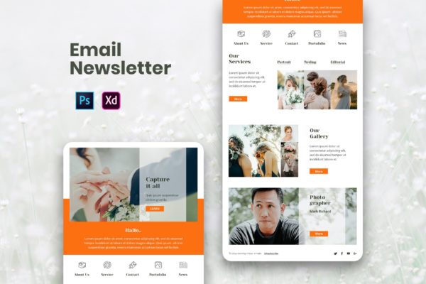 婚礼策划公司推广EDM邮件模板素材库精选 Wedding Email Newsletter