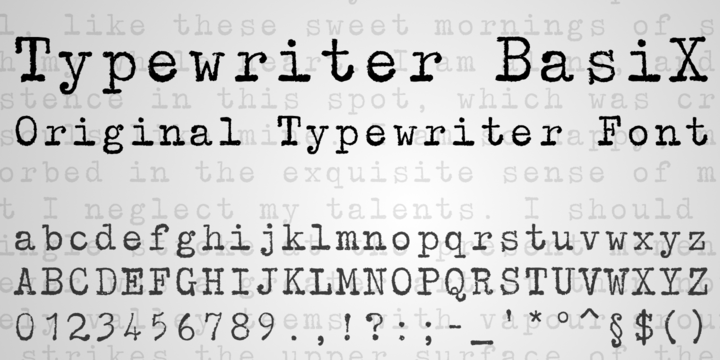 Typewriter BasiX Font素材之家精选英文字体