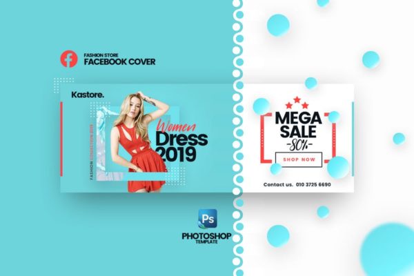 Kastore-时尚服饰促销广告Facebook封面设计模板素材库精选 Kastore – Fashion Store Facebook Cover template