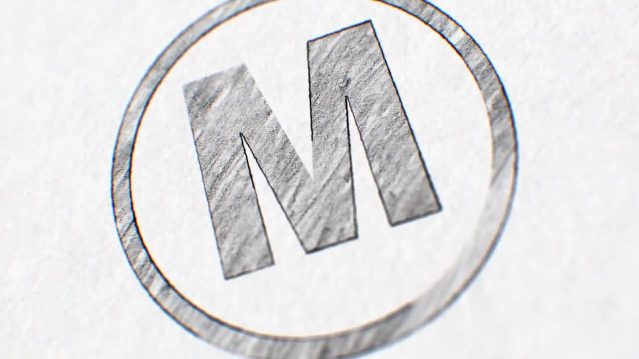 优雅简约的铅笔徽标素材库精选AE模板