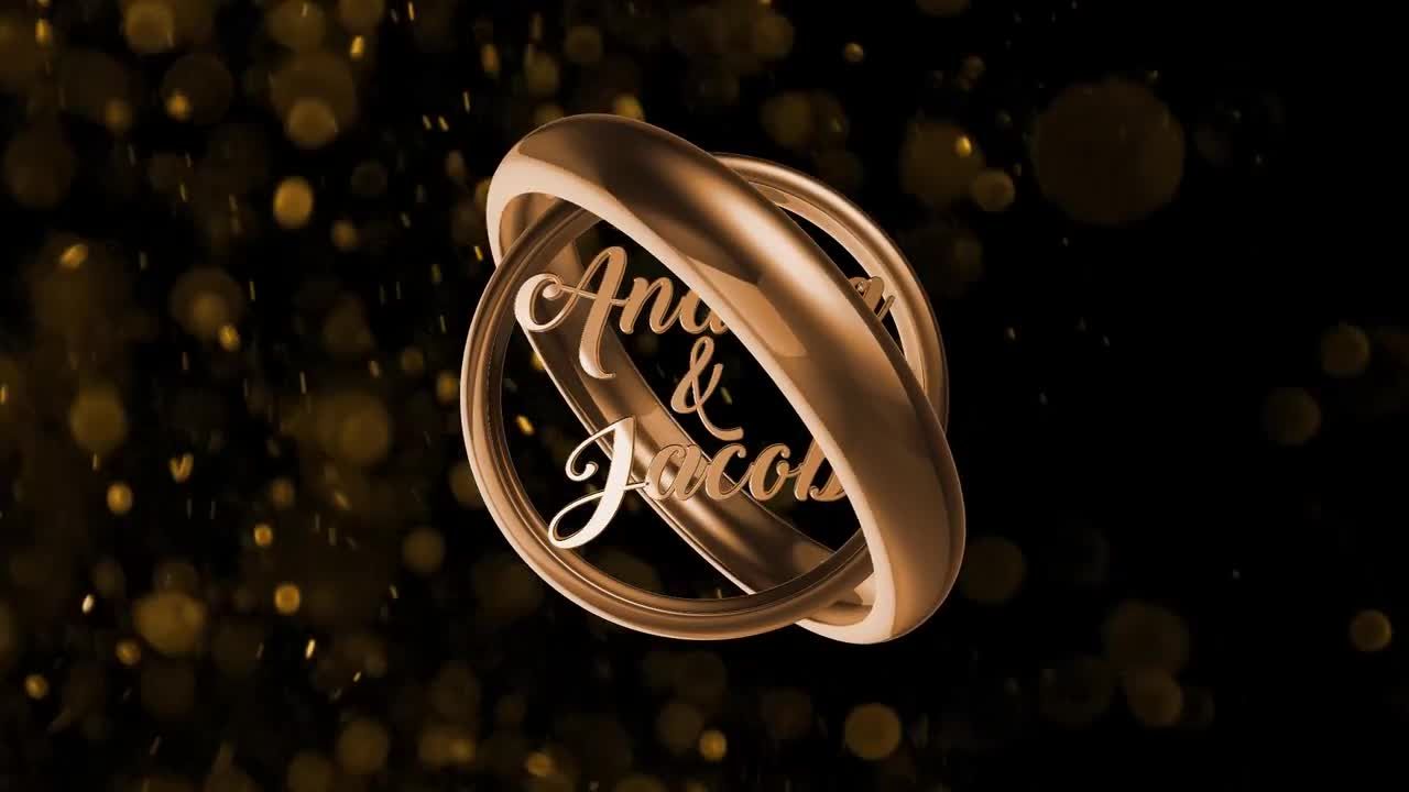 旋转结婚戒指动画素材库精选AE模板