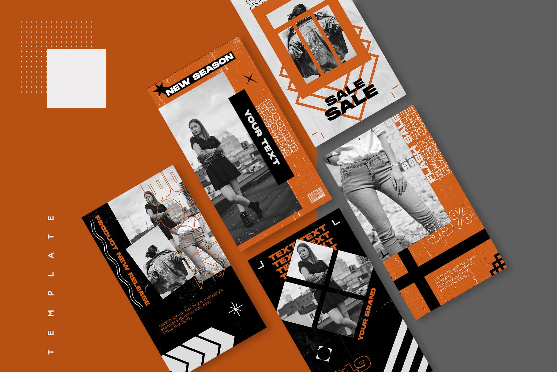 服装品牌换季新品上市Instagram社交推广素材 Instagram Story Template插图(3)