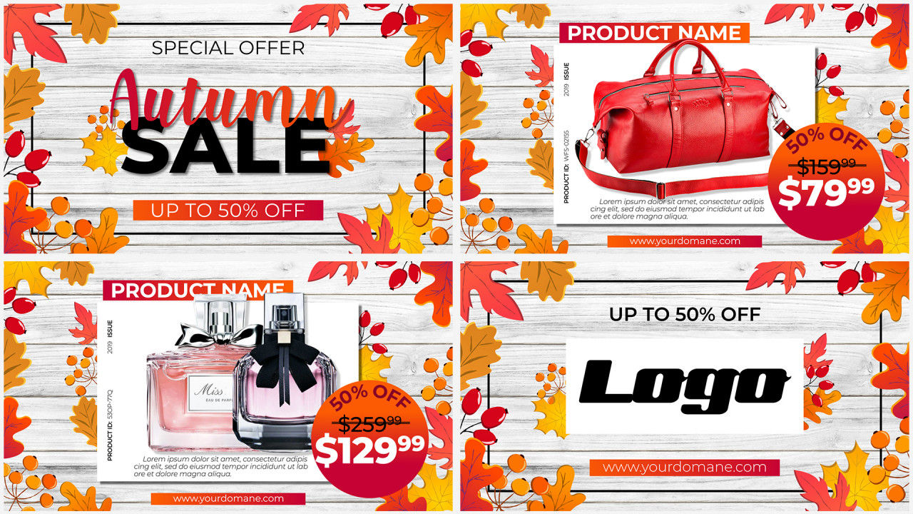 秋季主题的产品宣传和促销素材库精选AE模板
