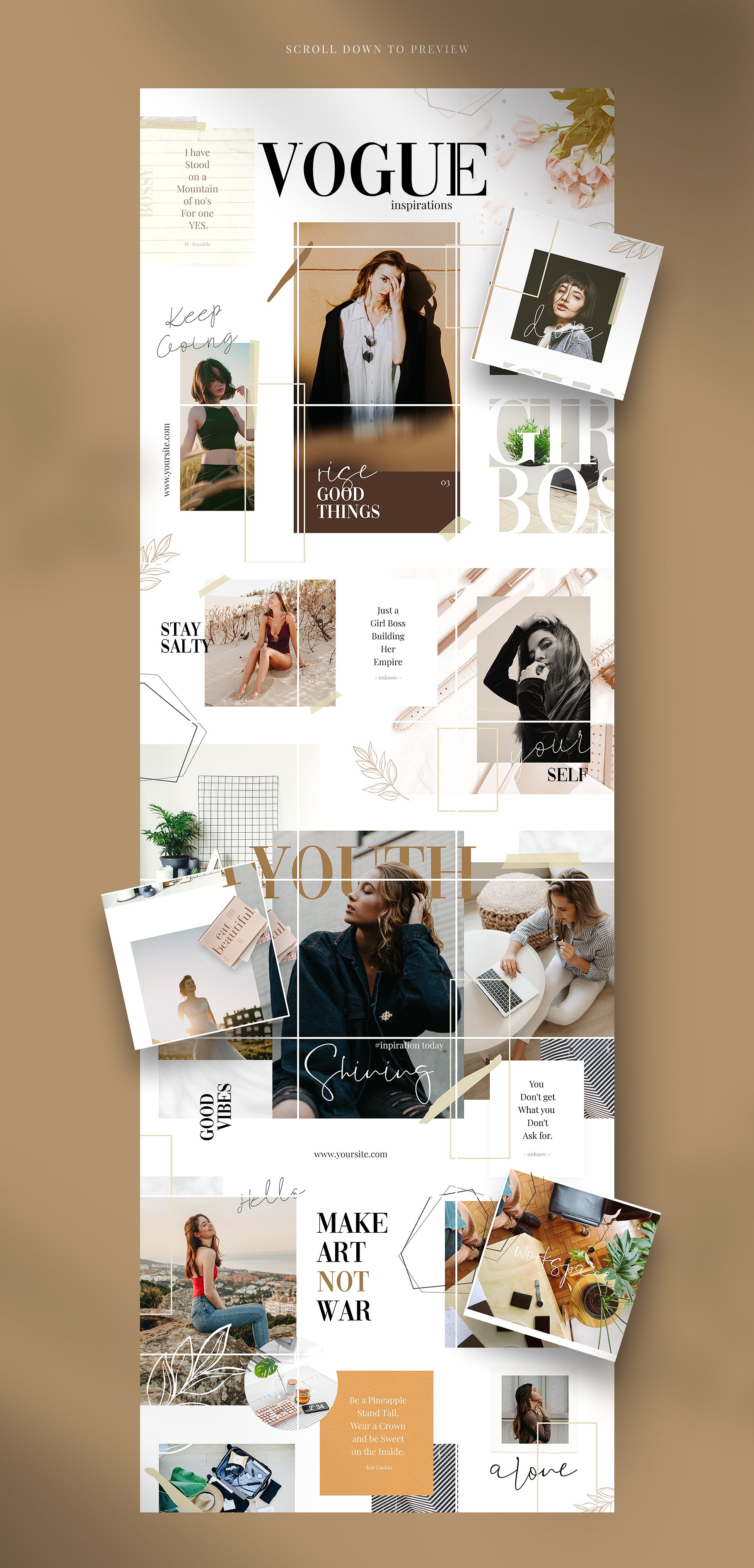 时尚高端的Instagram社交媒体拼图模板素材库精选 Vogue – instagram puzzle [psd]插图(4)