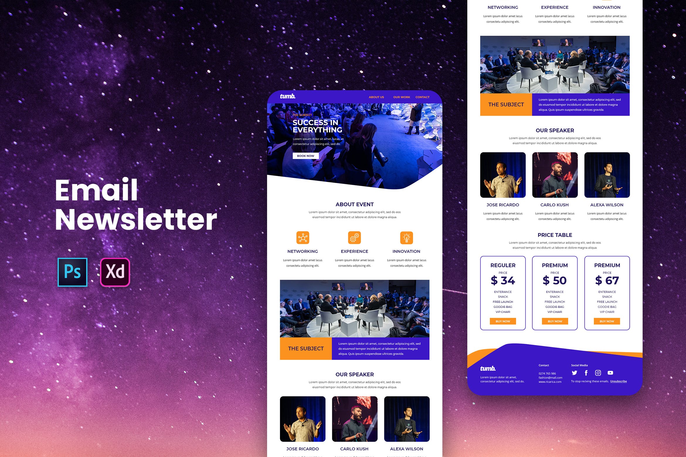 大型主题演讲宣传推广EDM邮件模板素材库精选下载 Email Newsletter插图