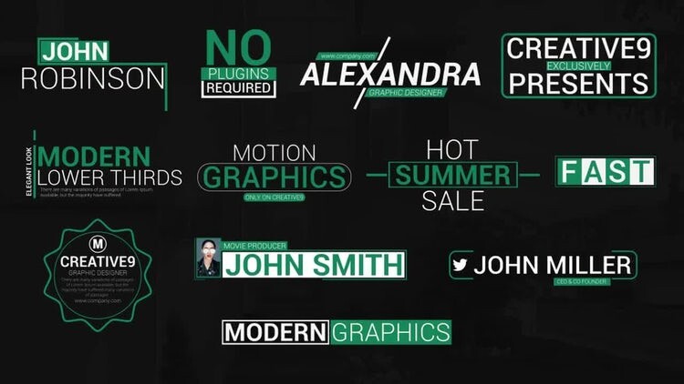 12个现代简洁的标题动画素材库精选AE模板