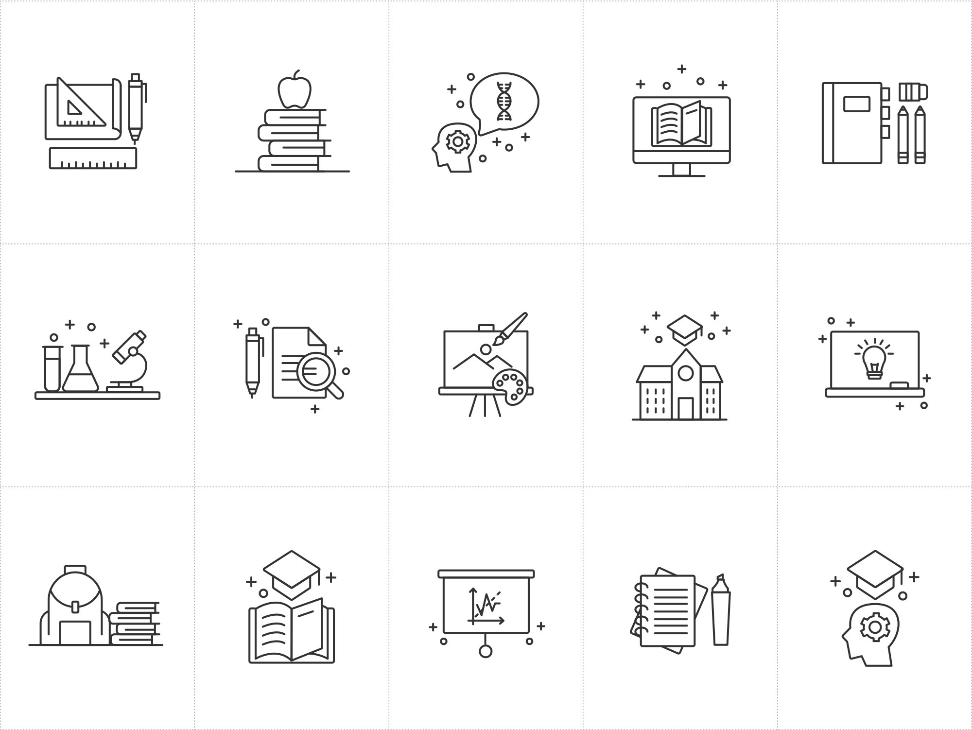 教育主题矢量线性图标素材v2 Education Vector Icons Part 2插图(1)