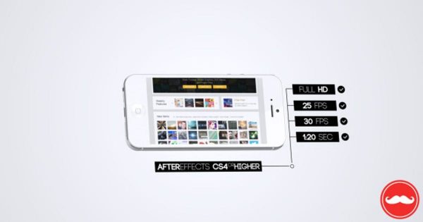 手机APP应用UI设计演示素材库精选AE模板 Smart Phone5 App Presentation