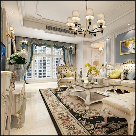 欧式客厅装饰室内场景素材之家精选3D模型
