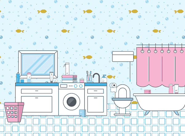 洗漱间场景图标套装下载[EPS]