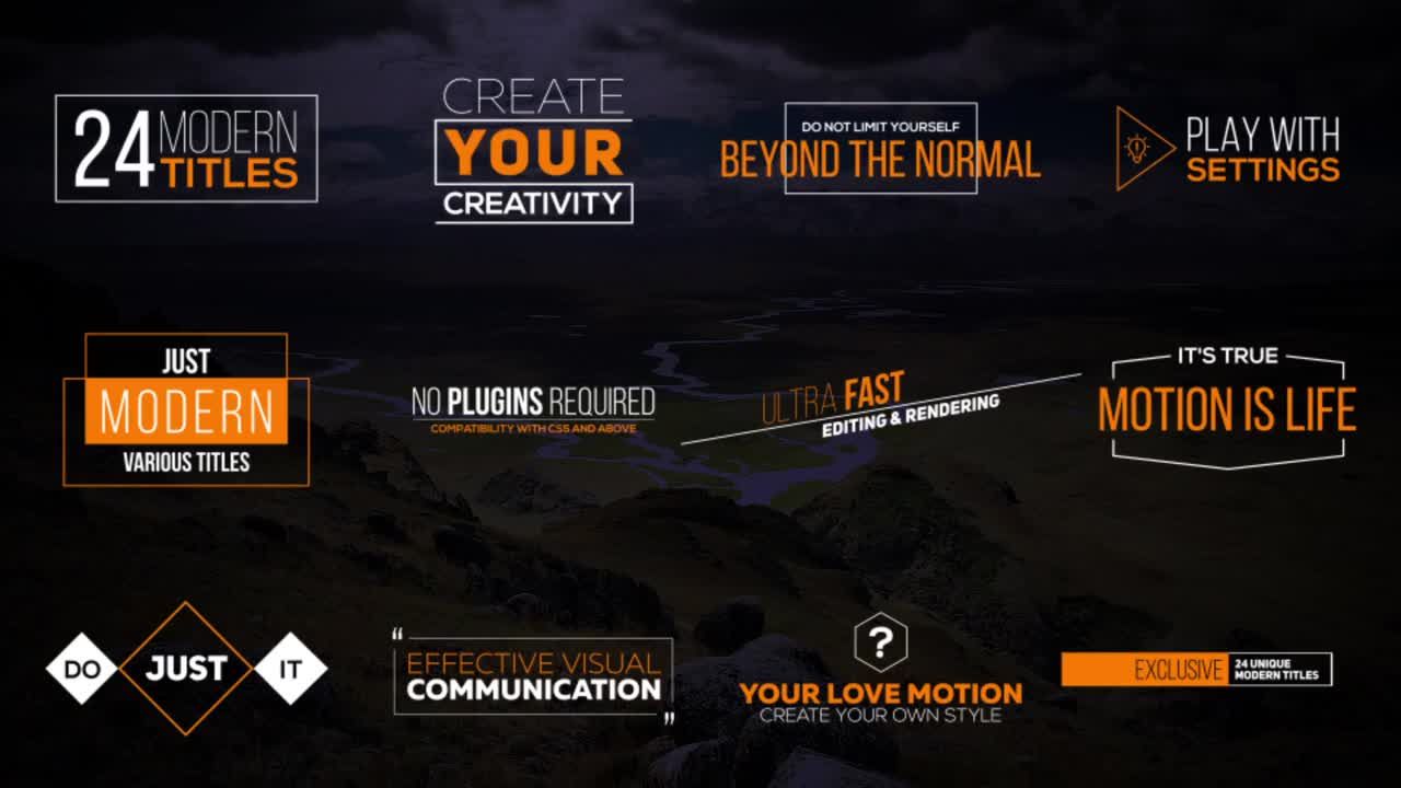 动画简单的现代标题素材库精选AE模板