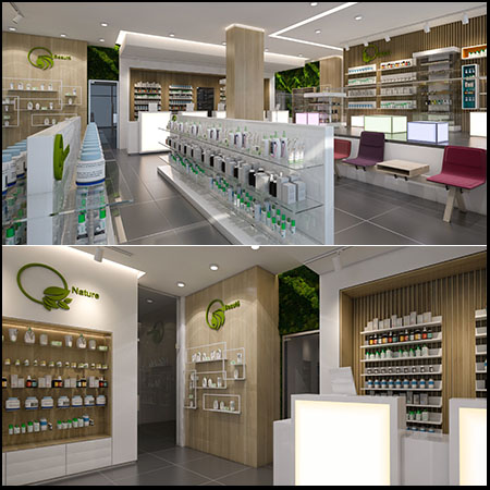现代药房展示架展示柜素材之家精选3D模型