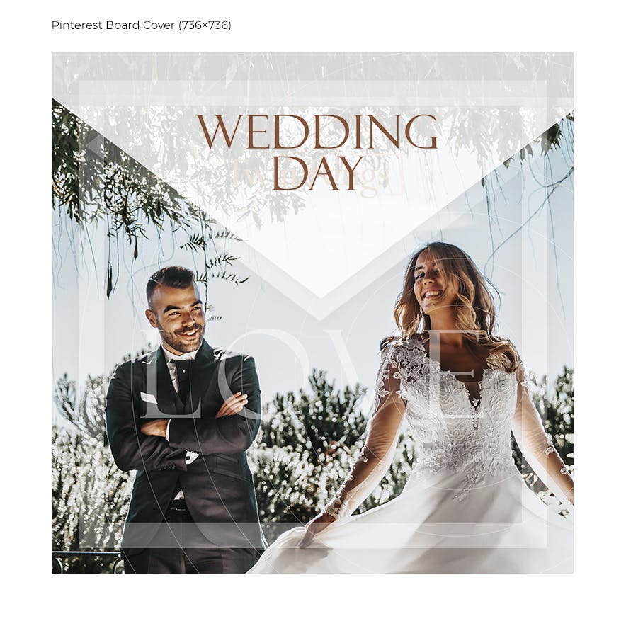 婚礼邀请函电子版社交媒体新媒体设计素材 Wedding Day Social Media Kit插图(7)