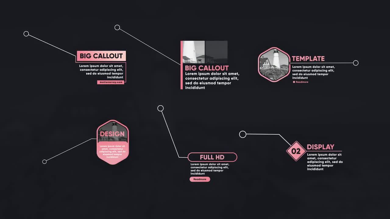 6个专业设计的动画大标注标题素材库精选AE模板