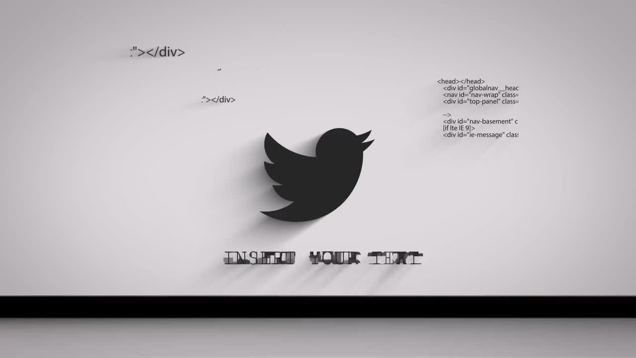 2个创意黑白故障动画徽标素材库精选AE模板