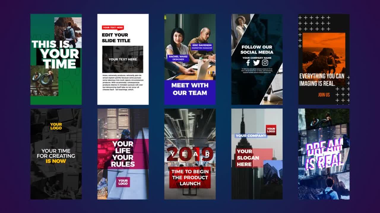 10个外观清晰的Instagram故事素材库精选AE模板