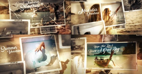 流金岁月复古怀旧电子相册素材库精选AE模板 Great Times Photo Gallery Slideshow