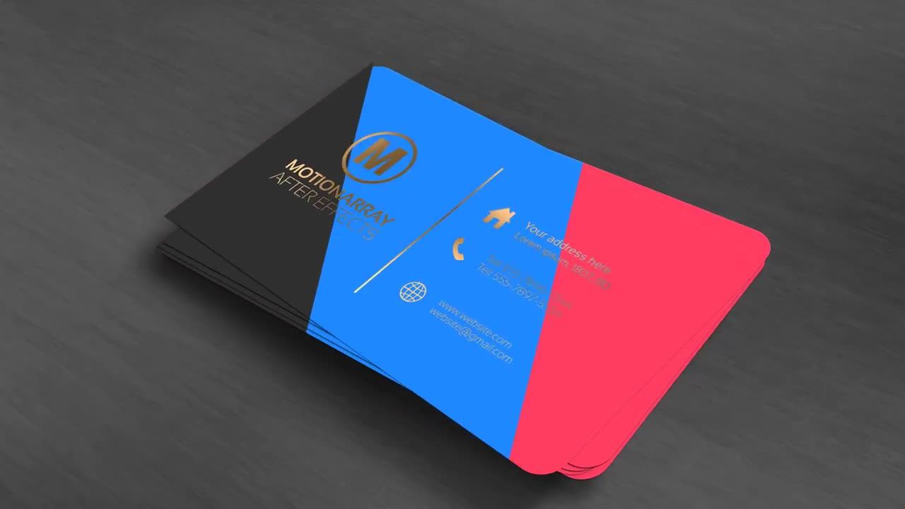 可以改变颜色和角落圆度的名片封面素材库精选AE模板