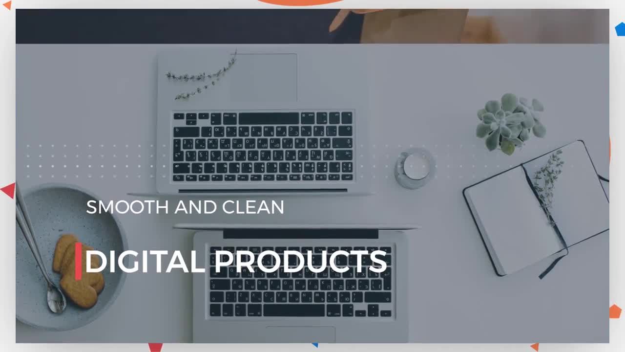 简约干净的商业黄灯片素材库精选AE模板