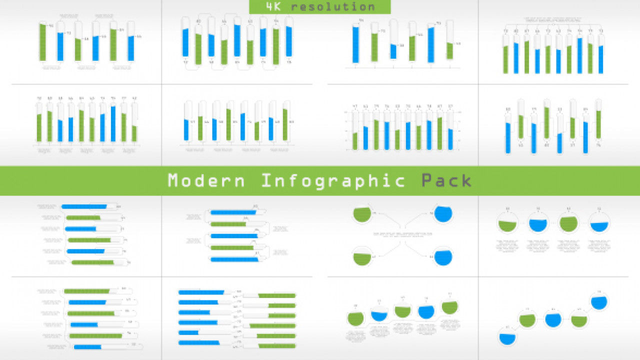 整洁现代的信息图表包素材库精选AE模板