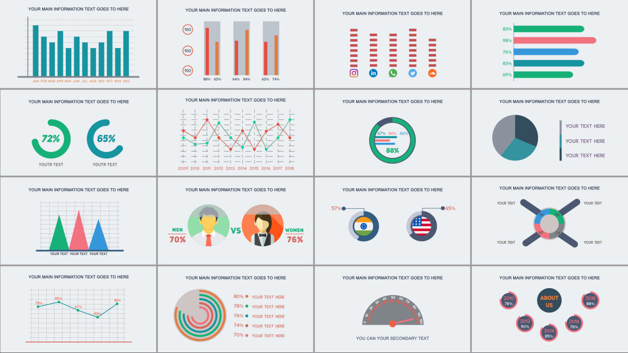 6个品牌匹配的动画信息图表素材库精选AE模板