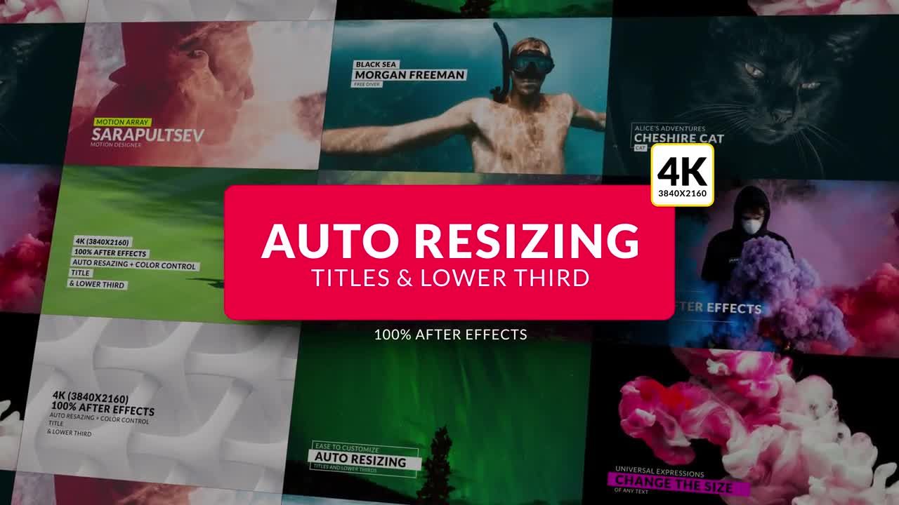 自动调整大小的下三分之一广告全屏标题动画素材库精选AE模板