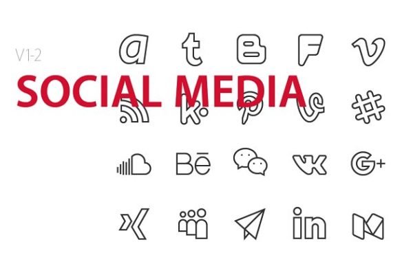 40款社交媒体主题图标 40 Social media UI icons
