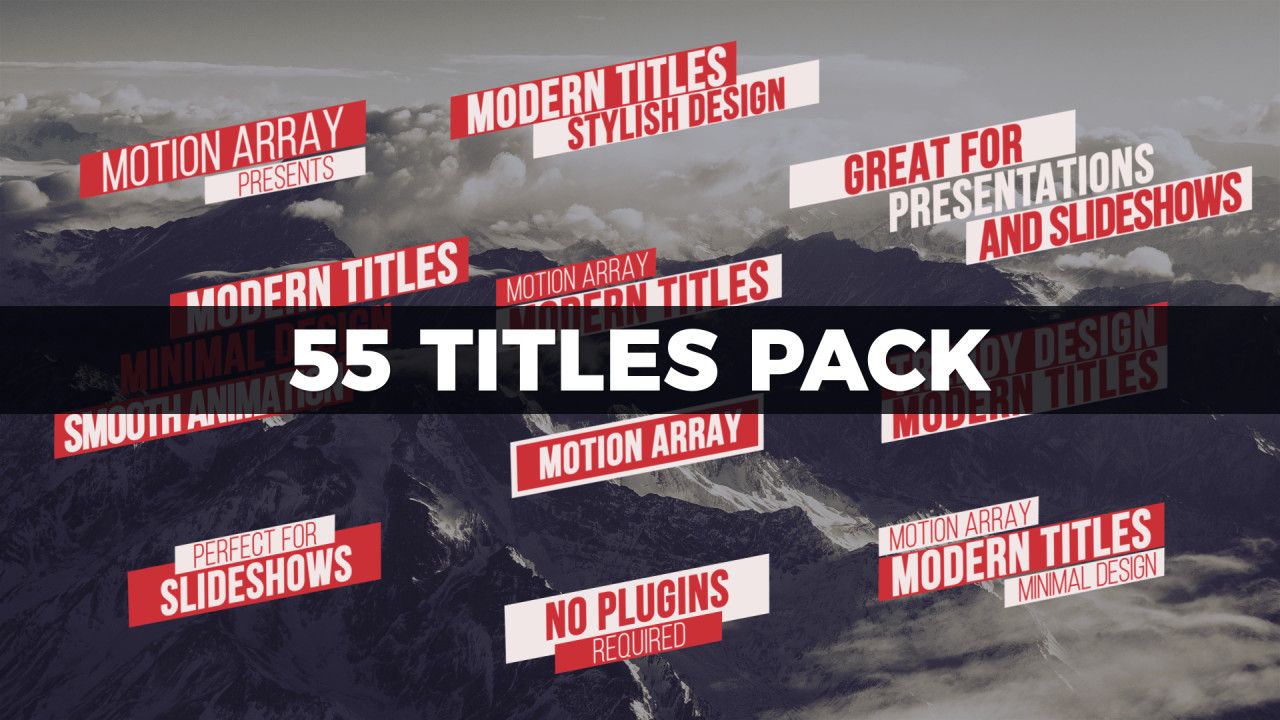 55个简约现代动画排版标题素材库推荐PR模板